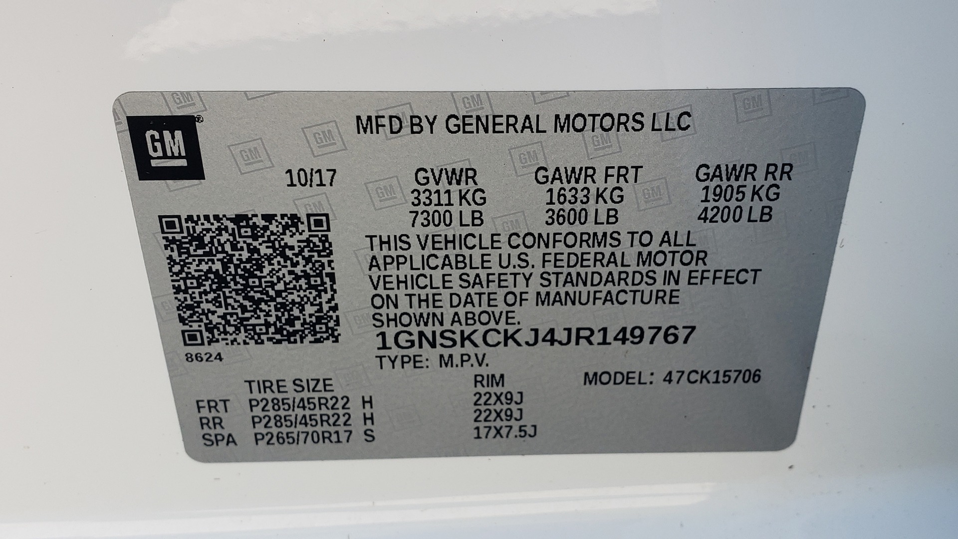 Used 2018 Chevrolet TAHOE PREMIER 4WD / 6.2L V8 / NAV / SUNROOF / ENT / BOSE / 3-ROW / REARVIEW for sale Sold at Formula Imports in Charlotte NC 28227 91