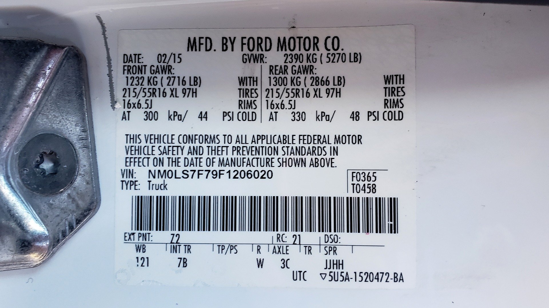 Used 2015 Ford TRANSIT CONNECT XLT CARGO VAN / 121-IN WB / 2.5L 4-CYL / AUTO / REARVIEW / WORK VAN for sale Sold at Formula Imports in Charlotte NC 28227 62