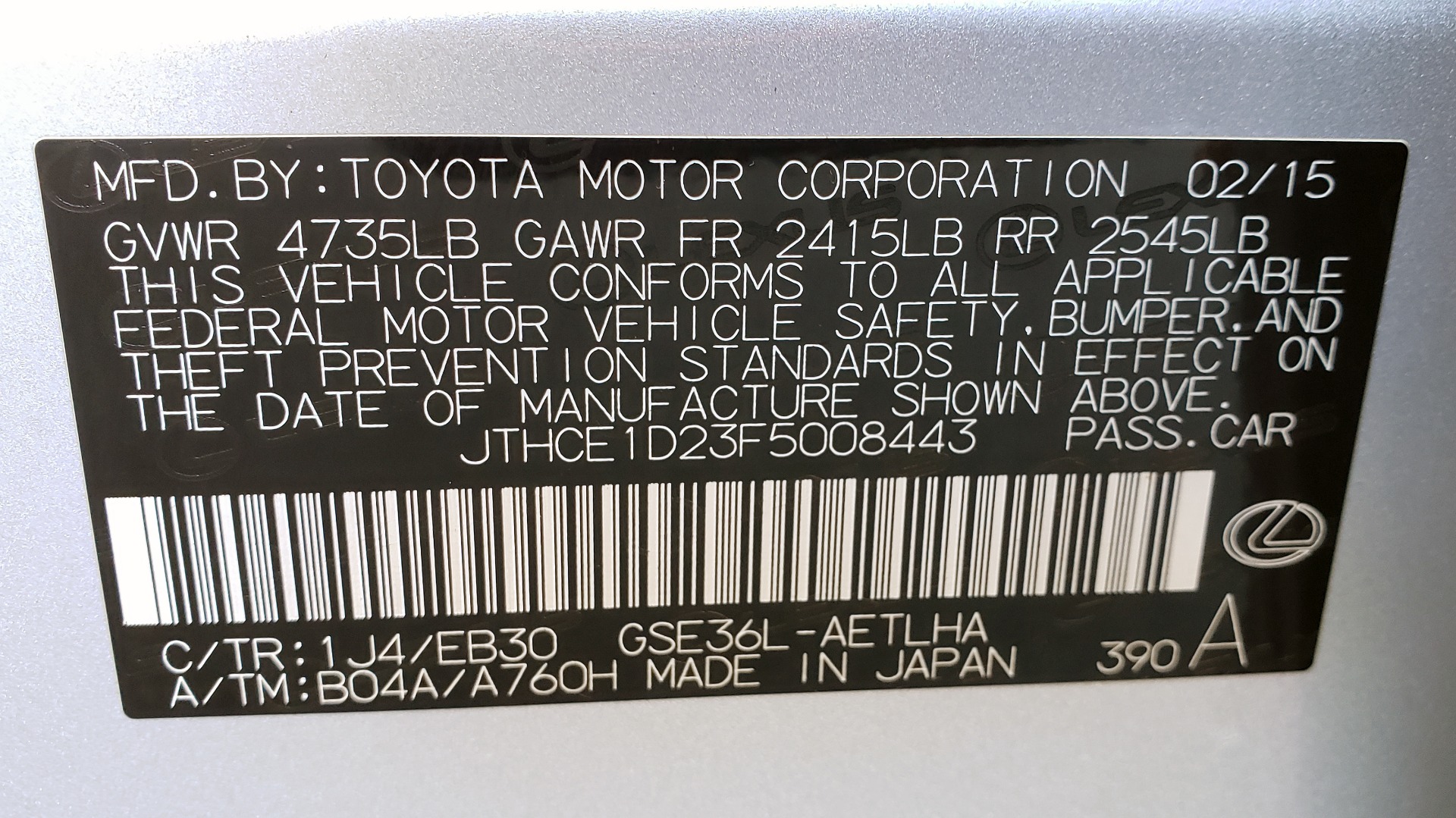 Used 2015 Lexus IS 350 F-SPORT / AWD / NAV / SUNROOF / BSM / REARVIEW for sale Sold at Formula Imports in Charlotte NC 28227 89