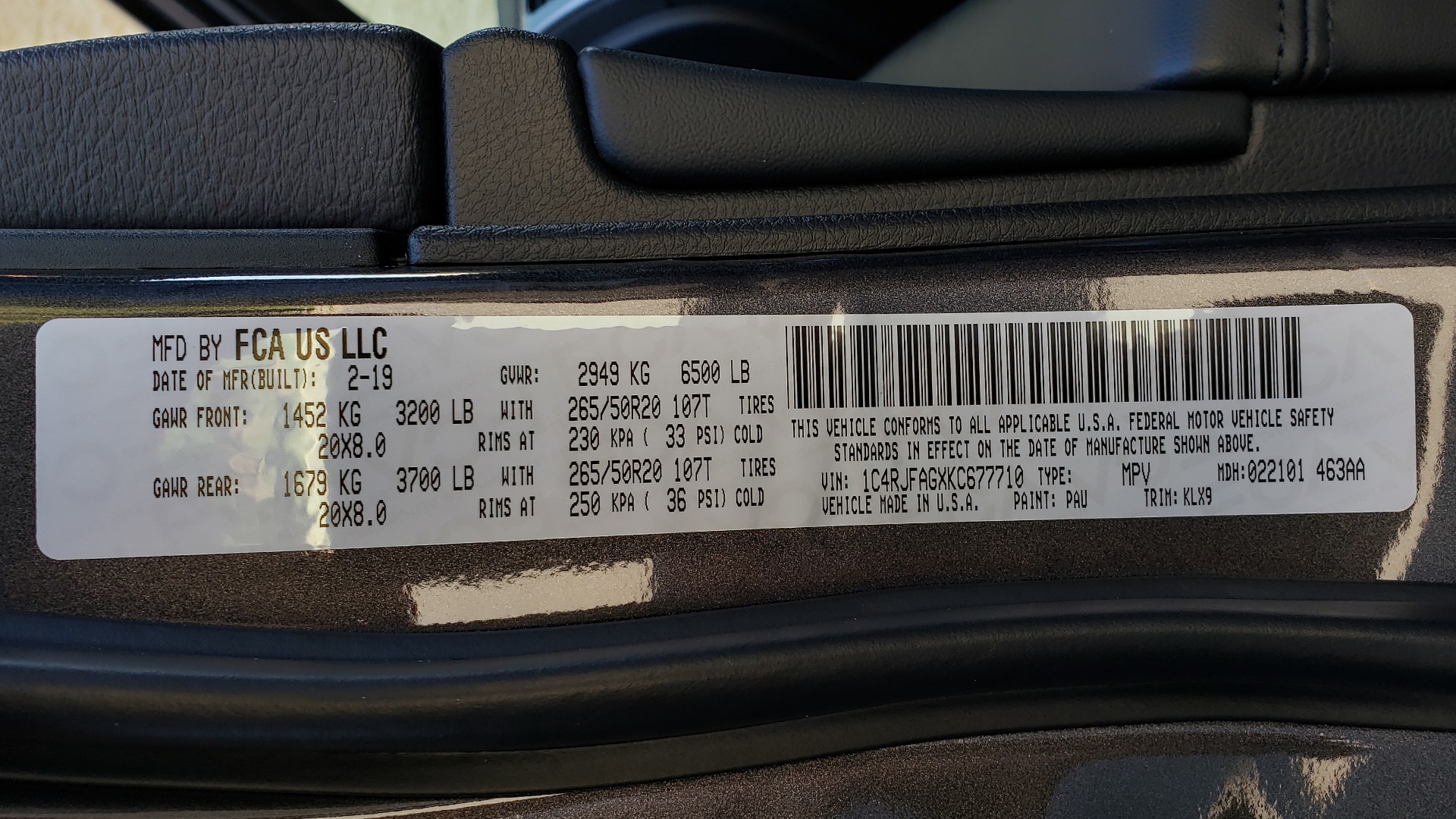 Used 2019 Jeep GRAND CHEROKEE ALTITUDE 4X4 / NAV / WIFI / SUNROOF / REARVIEW for sale Sold at Formula Imports in Charlotte NC 28227 90
