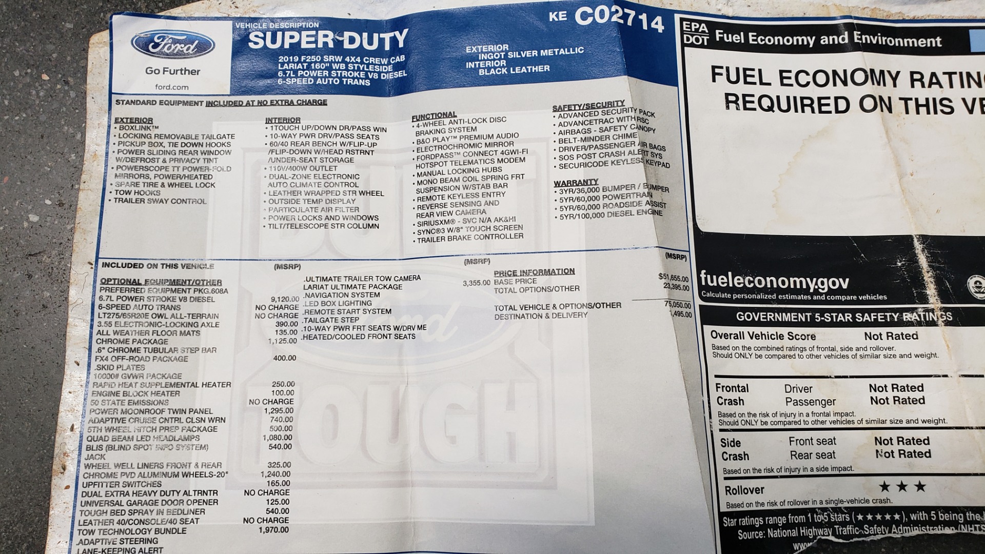Used 2019 Ford SUPER DUTY F-250 SRW LARIAT 4WD / NAV / PANO-ROOF / B&O SND / REARVIEW / TAILGATE STEP for sale Sold at Formula Imports in Charlotte NC 28227 102