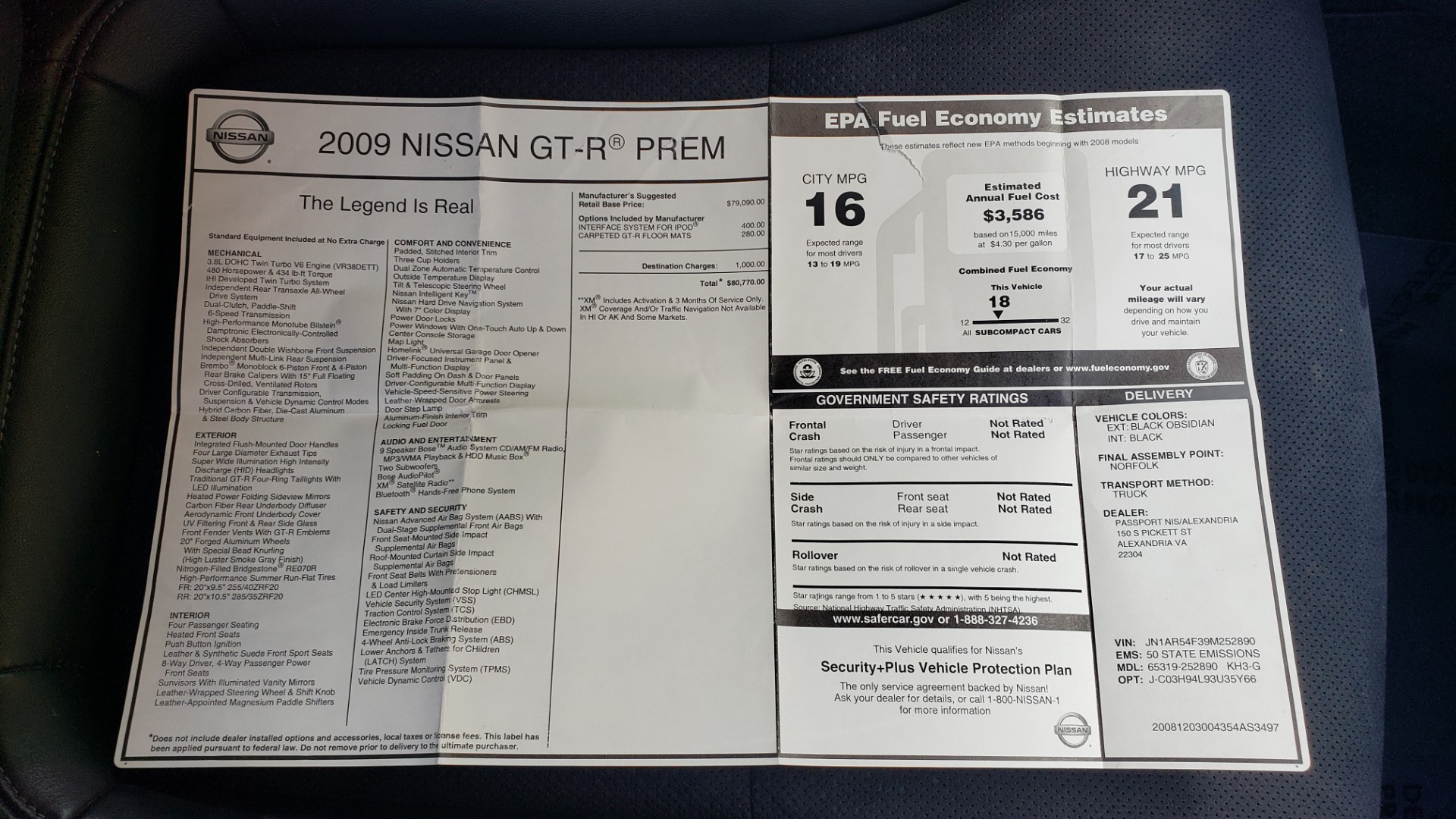 Used 2009 Nissan GT-R PREMIUM COUPE / AWD / TT 3.8L V6 / NAV / BOSE / BREMBO for sale Sold at Formula Imports in Charlotte NC 28227 82