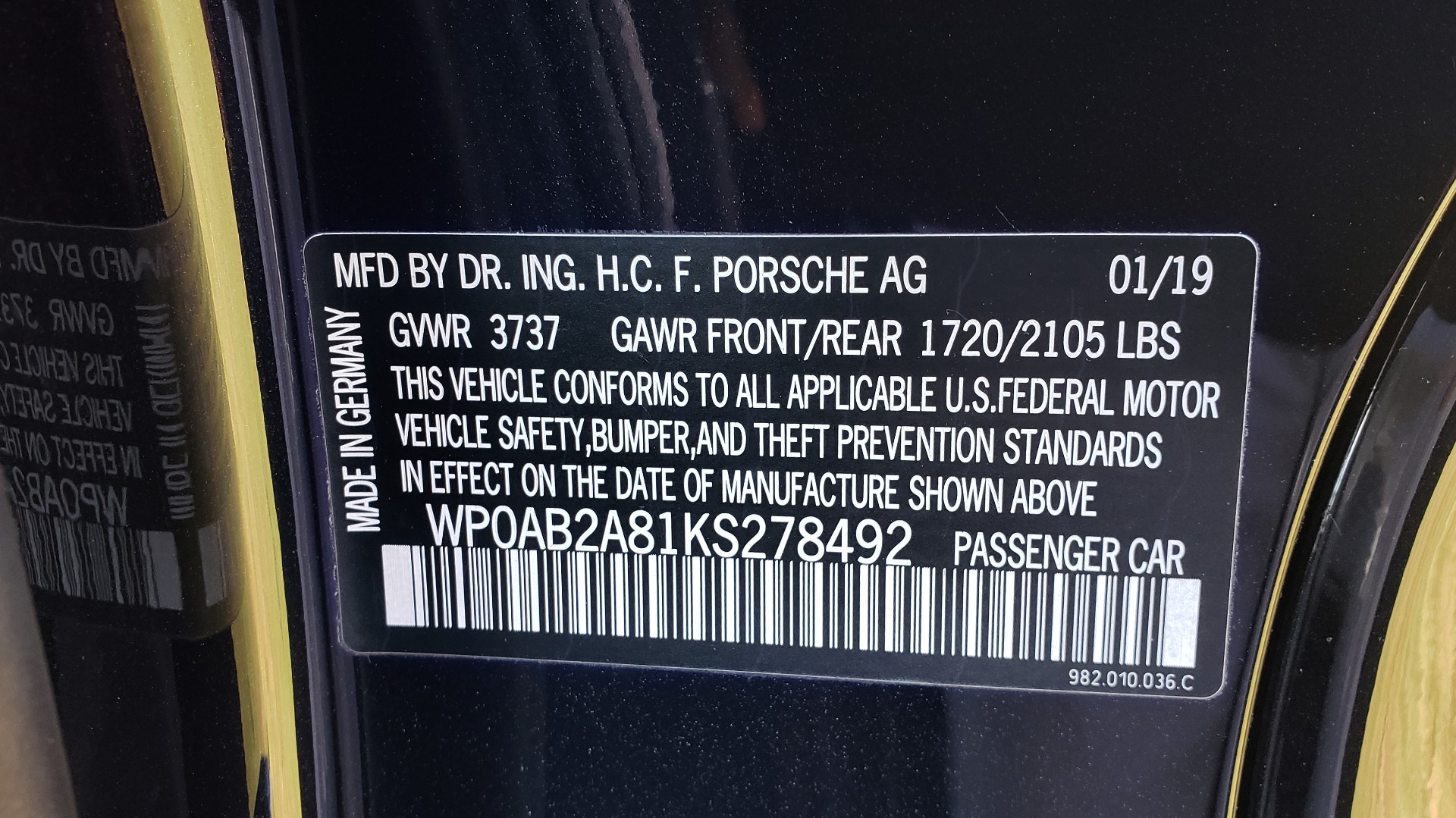 Used 2019 Porsche 718 CAYMAN S COUPE / PDK TRANS / LCA / BOSE / HTD STS / LIGHT DESIGN PKG for sale Sold at Formula Imports in Charlotte NC 28227 82