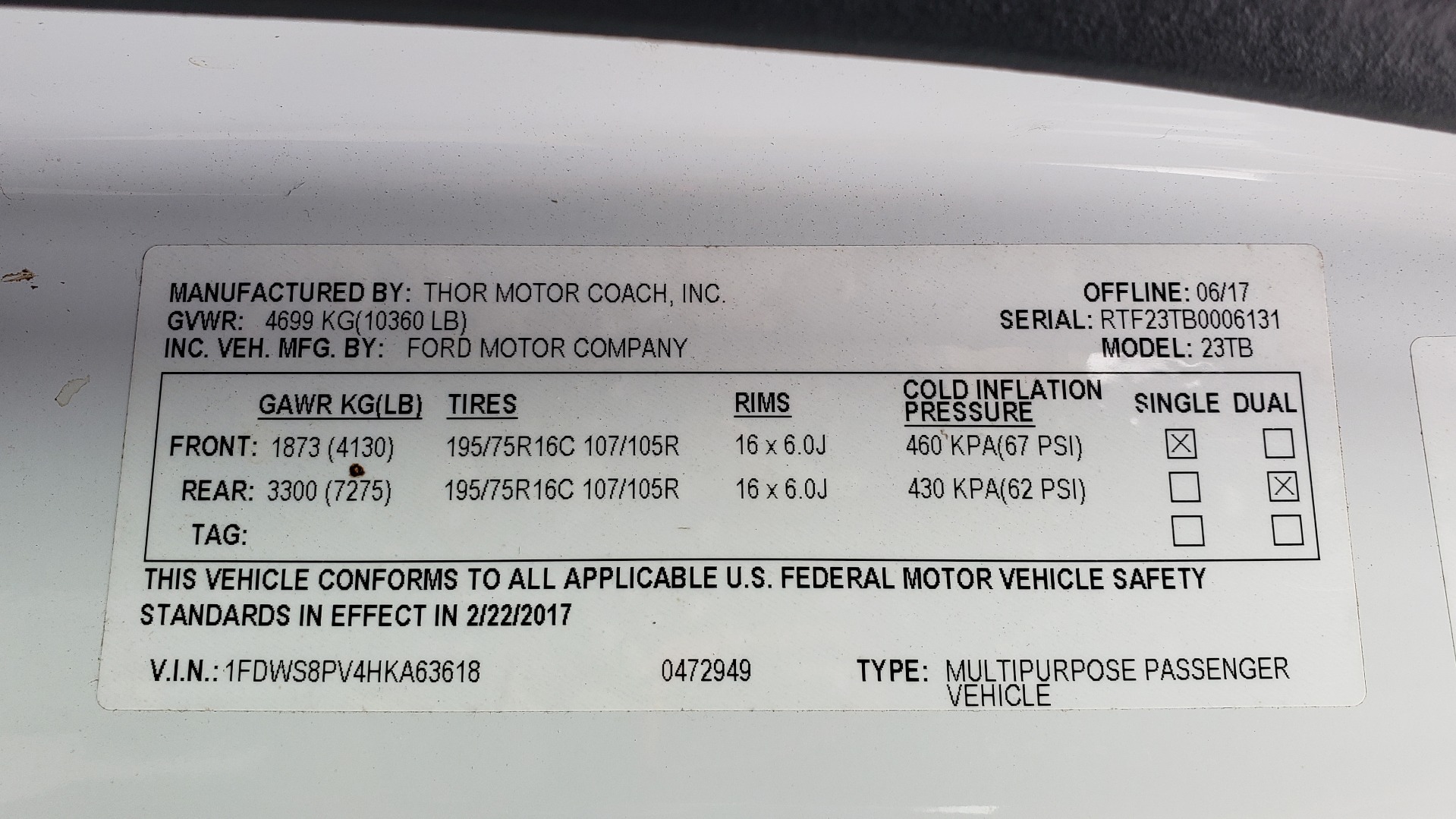 Used 2017 Ford TRANSIT 350 DRW THOR MOTOR COACH / 23TB RV / HEAD / SHOWER / KITCHEN for sale $68,995 at Formula Imports in Charlotte NC 28227 114