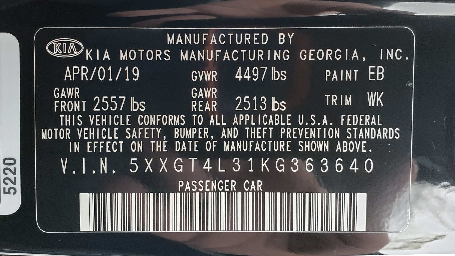 Used 2019 Kia OPTIMA LX AUTO / 2.4L 4-CYL / 6-SPD AUTO / REARVIEW / LOW MILES for sale Sold at Formula Imports in Charlotte NC 28227 83