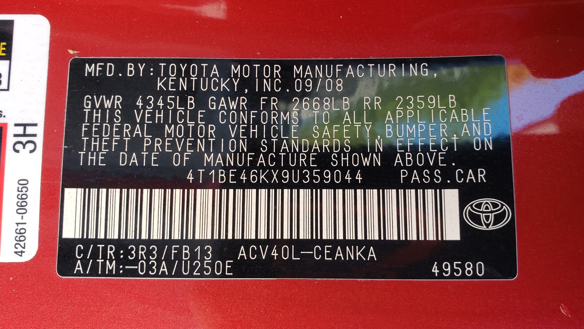 Used 2009 Toyota CAMRY LE / 2.4L SEDAN / FWD / 4-CYL / AUTO / CLOTH / CLEAN for sale Sold at Formula Imports in Charlotte NC 28227 66