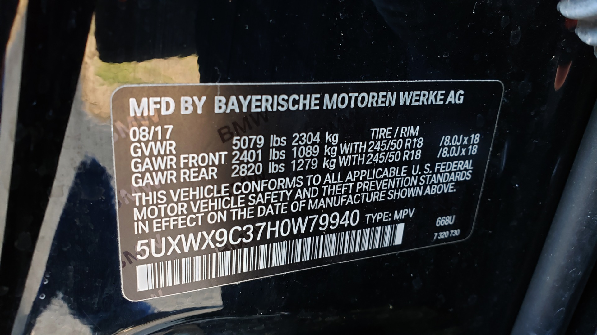 Used 2017 BMW X3 XDRIVE28I / PREM PKG / NAV / DRVR ASST / HTD STS / CAMERAS for sale Sold at Formula Imports in Charlotte NC 28227 98