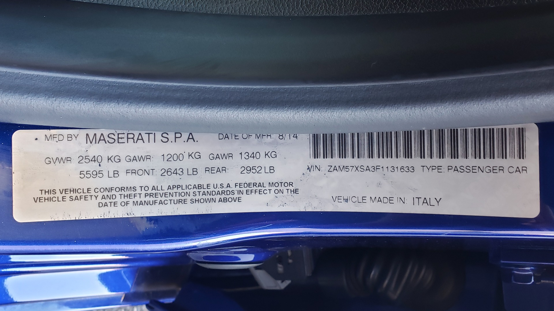 Used 2015 Maserati GHIBLI 3.0L SEDAN / TWIN-TURBO V6 / NAV / SUNROOF / REARVIEW for sale Sold at Formula Imports in Charlotte NC 28227 87