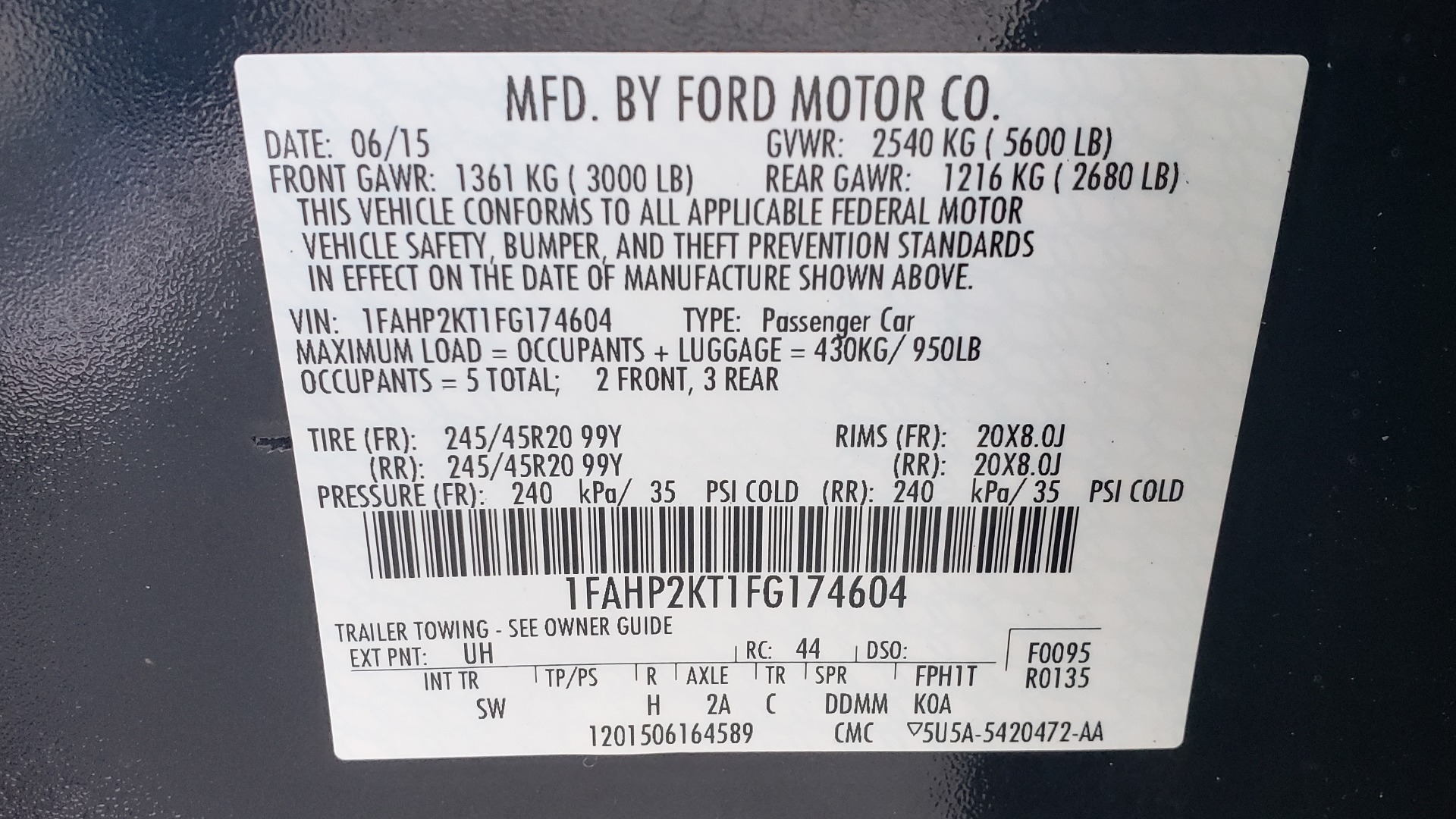 Used 2015 Ford TAURUS SHO 3.5L ECOBOOST V6 / NAV / SUNROOF / HTD STS / BSM / REARVIEW for sale Sold at Formula Imports in Charlotte NC 28227 77