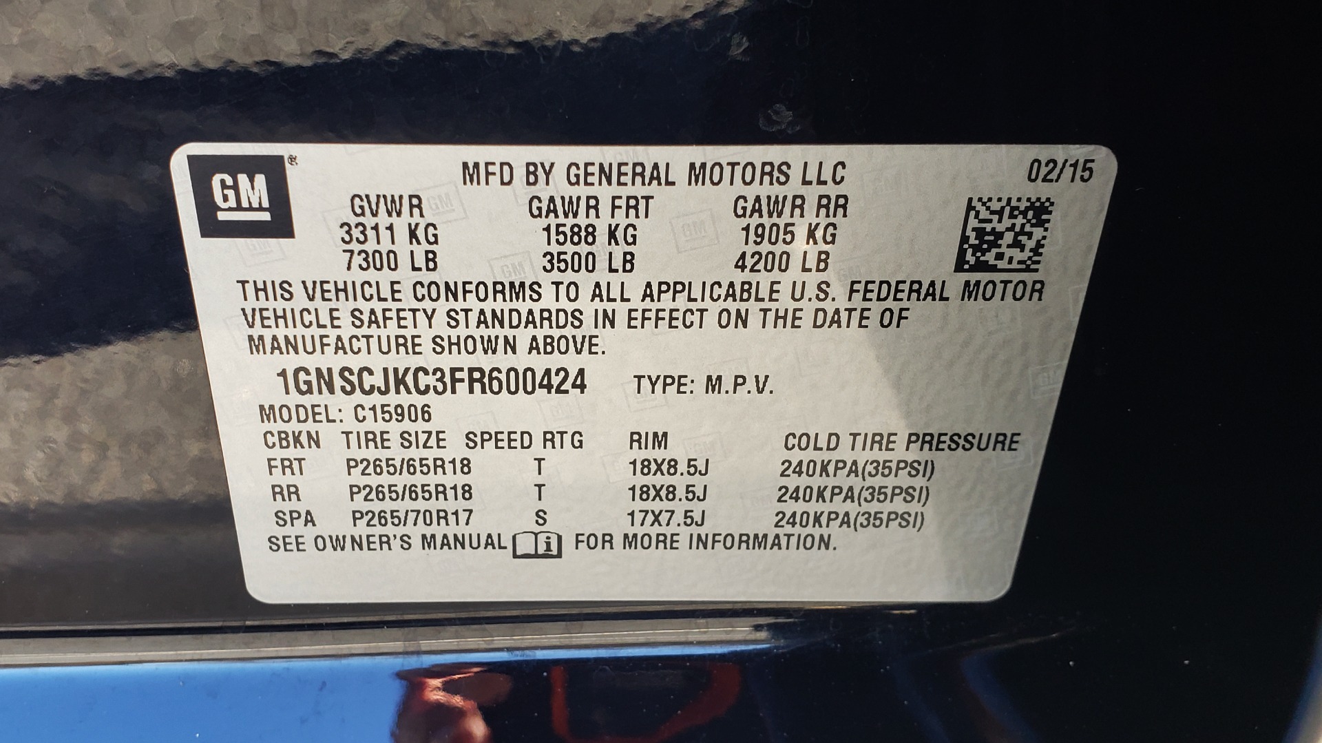 Used 2015 Chevrolet SUBURBAN LT 2WD / NAV / LEATHER / BOSE / 3-ROW / REARVIEW for sale Sold at Formula Imports in Charlotte NC 28227 91