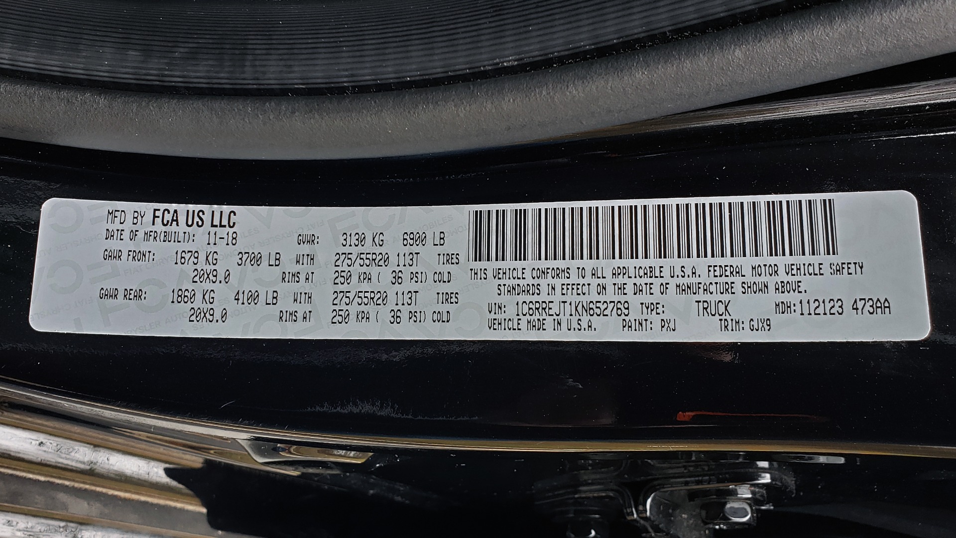 Used 2019 Ram 1500 LARAMIE SPORT / 2WD / 5.7L HEMI / NAV / BLIND SPOT / HTD STS / REARVIEW for sale Sold at Formula Imports in Charlotte NC 28227 105