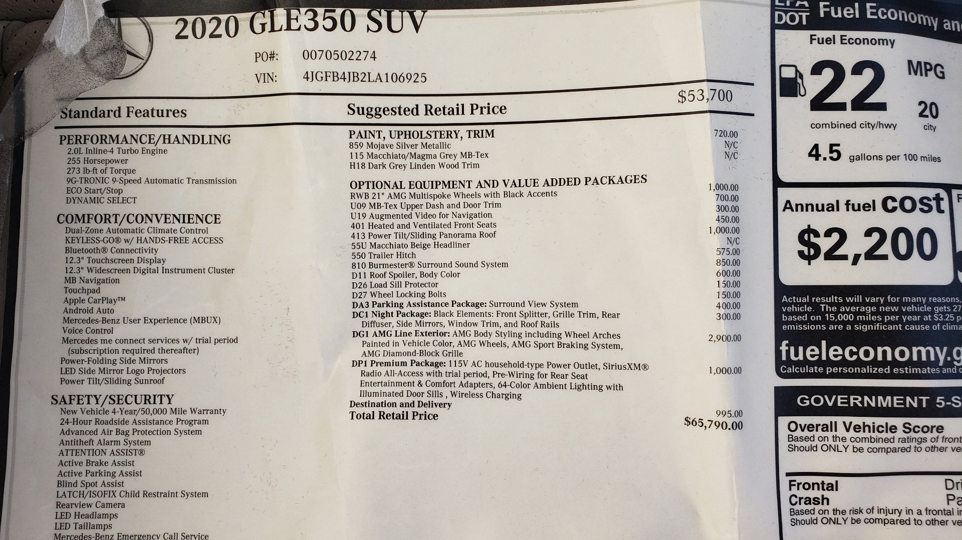 Used 2020 Mercedes-Benz GLE 350 PREMIUM / NAV / PARK ASST / NIGHT PKG / AMG LINE EXT / REARVIEW for sale Sold at Formula Imports in Charlotte NC 28227 108